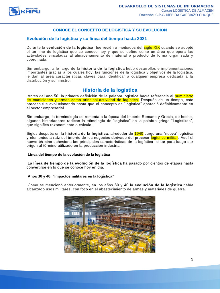 S-08 - Concepto de Logistica y Su Evolucion | PDF | Logística | Outsourcing