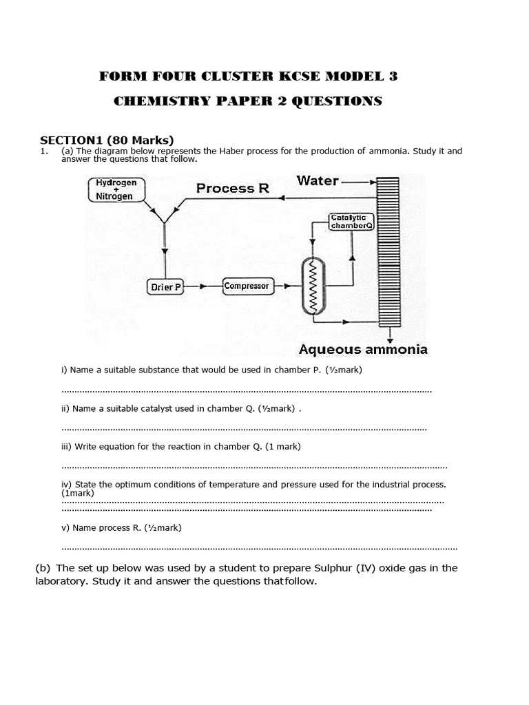Chemistry Paper 2 Kcse Cluster Tests 3 Questions | PDF | Iron ...