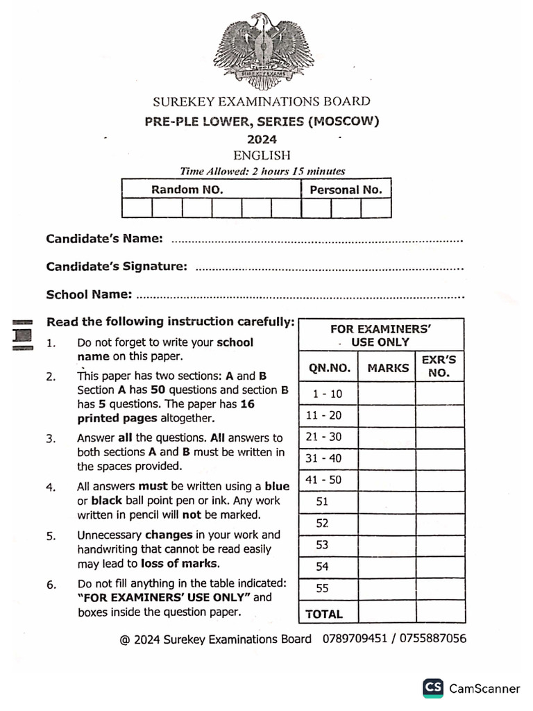 Sure Key English Lower Series 2024 | PDF