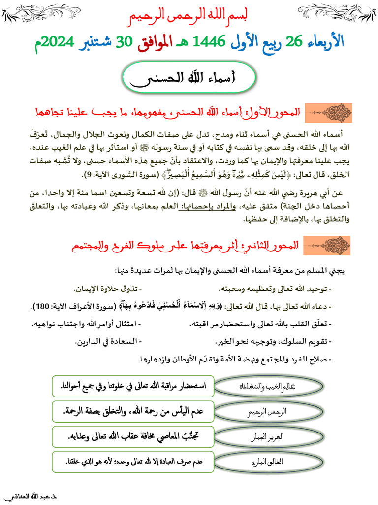 أسماء الله الحسنى | PDF
