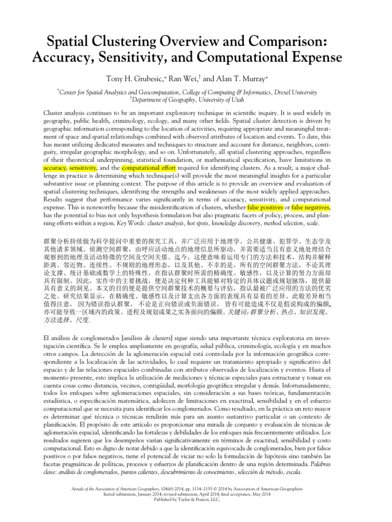 Spatial Clustering Overview - Vários | PDF | Methodology | Statistics
