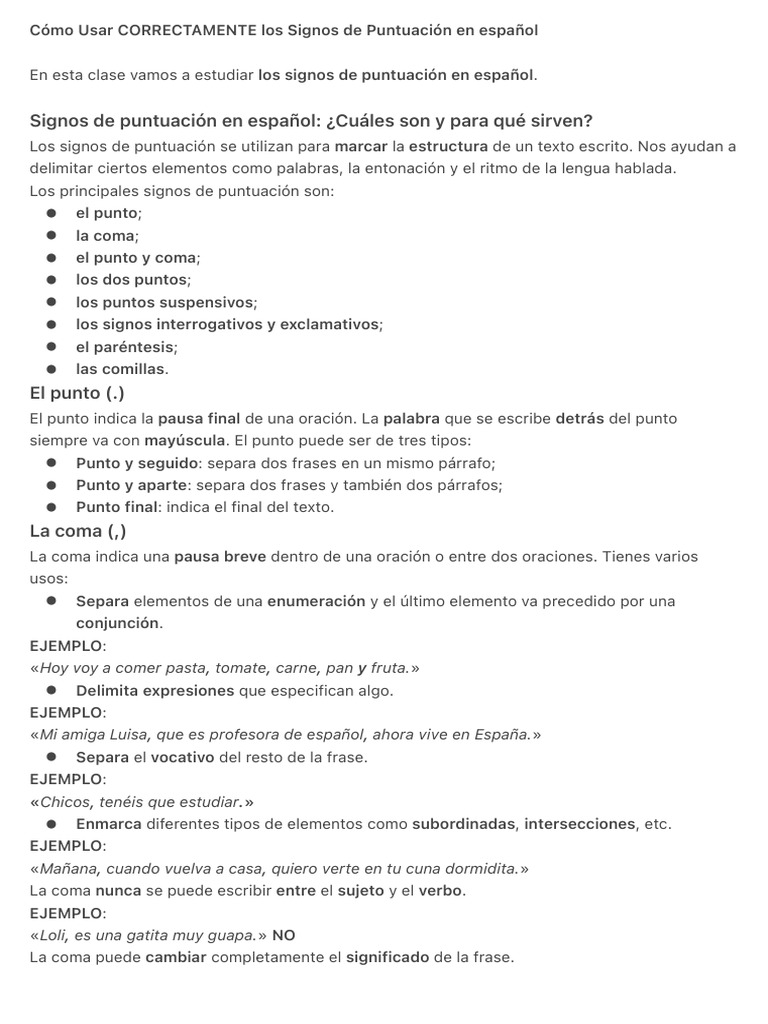 Uso Correcto de Signos de Puntuación | PDF | Puntuación | Coma