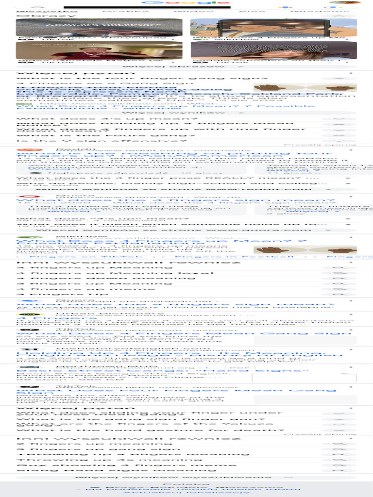 4 Fingers Up Meaning Gang Sign Szukaj W Google PDF Gang