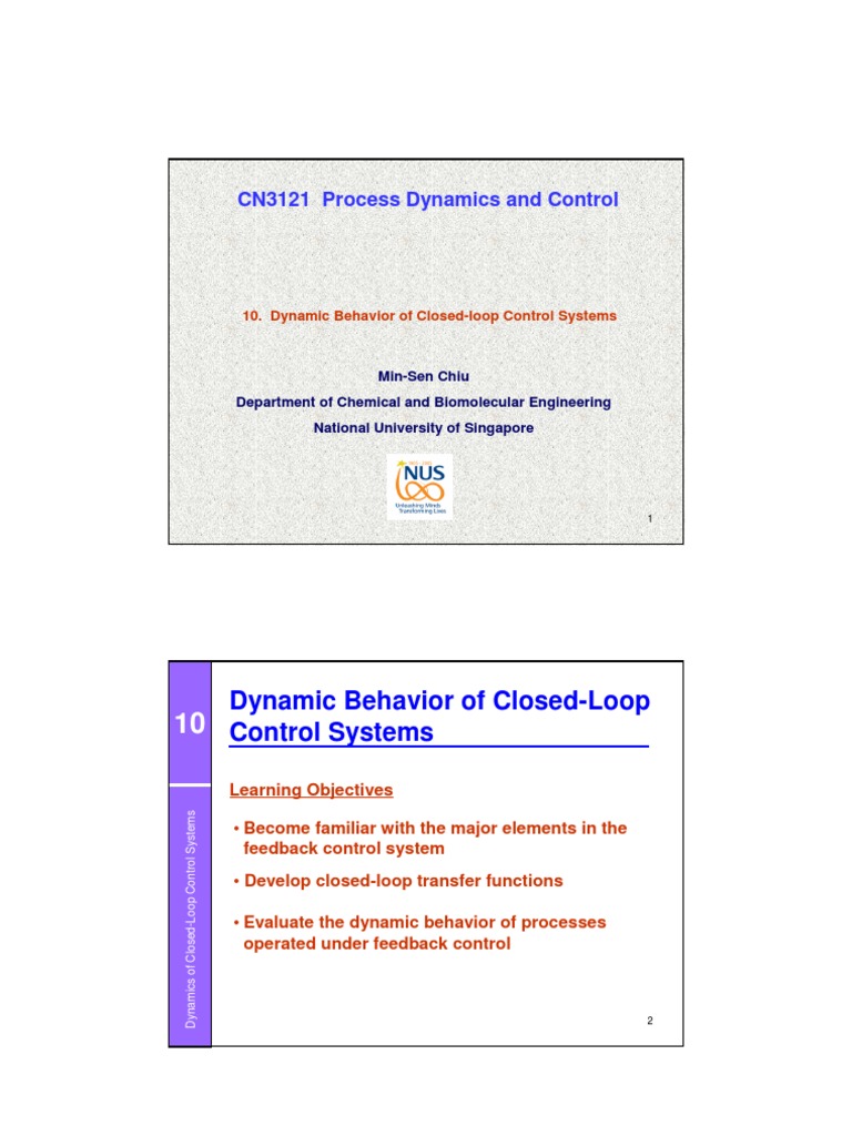 Dynamics of Closed-Loop Control Systems | PDF | Control Theory ...