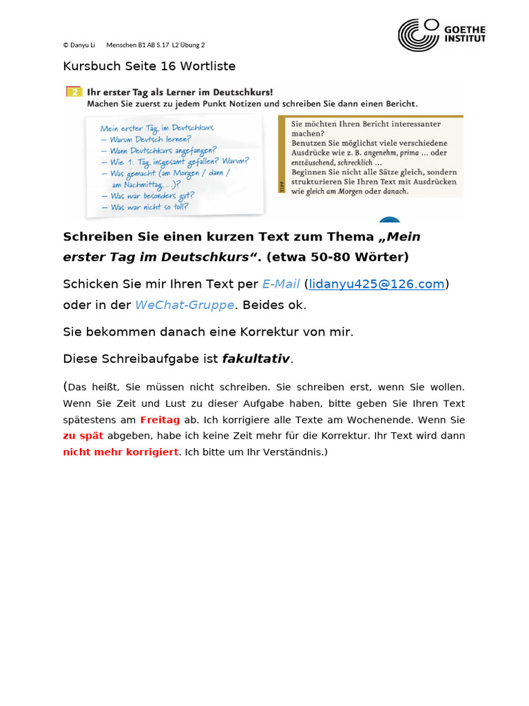 E3 Schreibaufgabe 3 | PDF