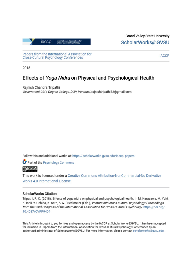 Yoga Nidra's Impact on Health | PDF | Yoga | Asana