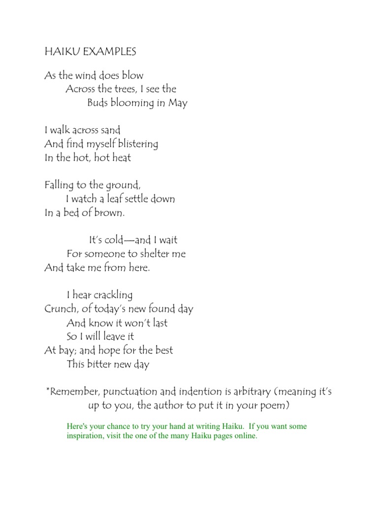 A Collection of Haiku Poems on Nature, Seasons, and Everyday Life | PDF