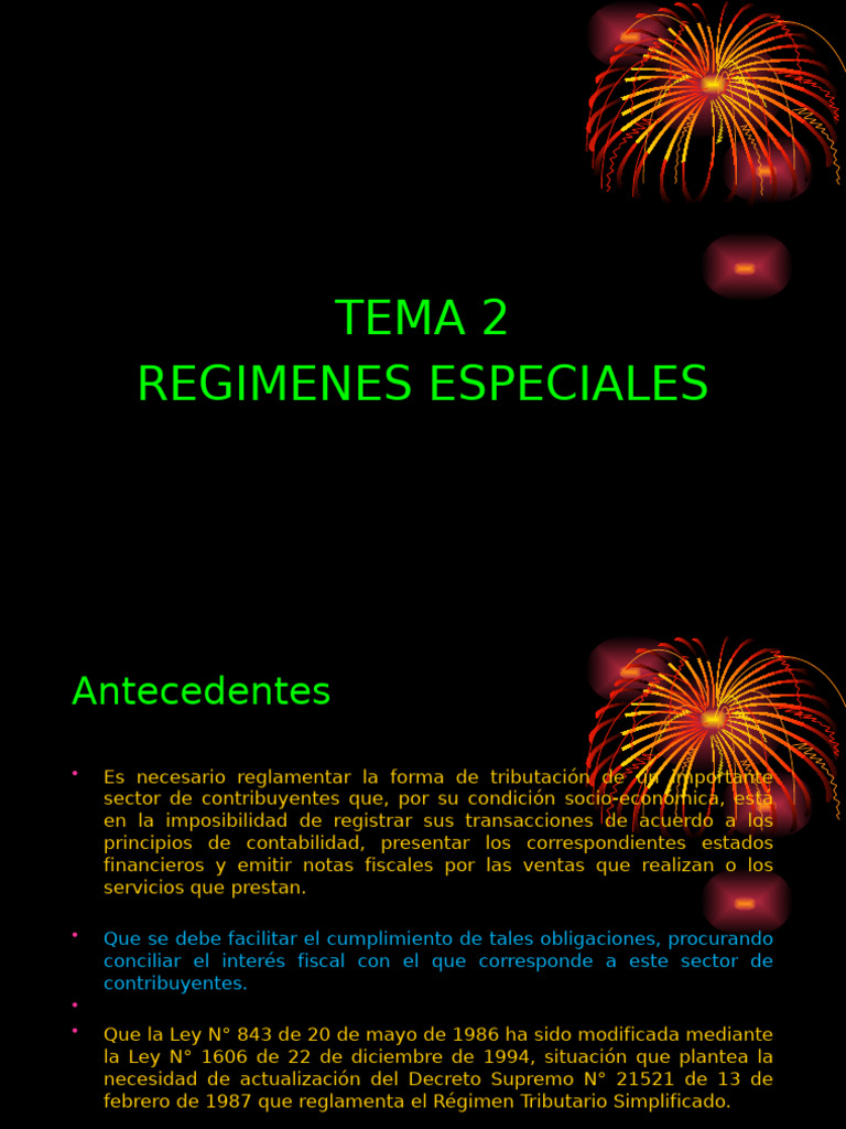 Tema 2 Regimenes Especiales | PDF | Impuestos | Al por menor