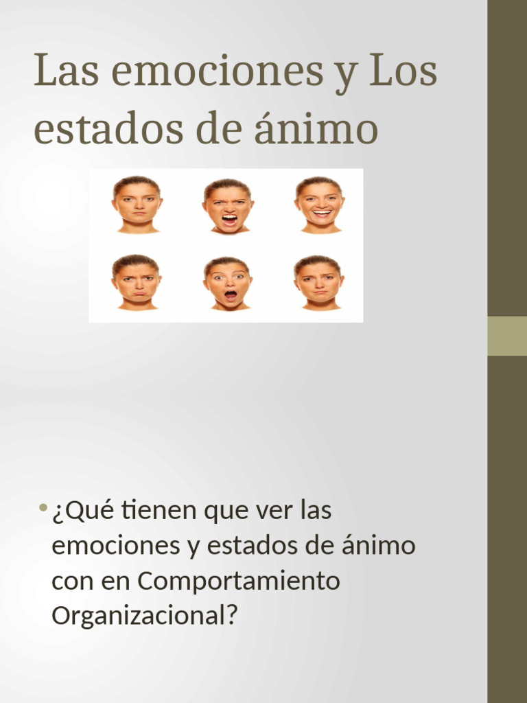 Emociones y Estados de Ánimo en el Trabajo | PDF | Las emociones ...