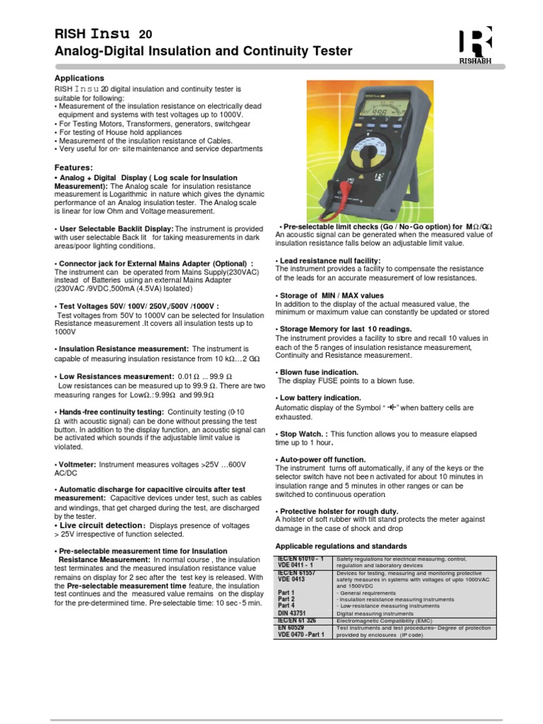 Rish - Insu 20 | PDF | Voltage | Battery (Electricity)