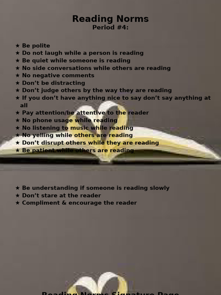 Classroom Reading Norms Agreement | PDF | Social Science