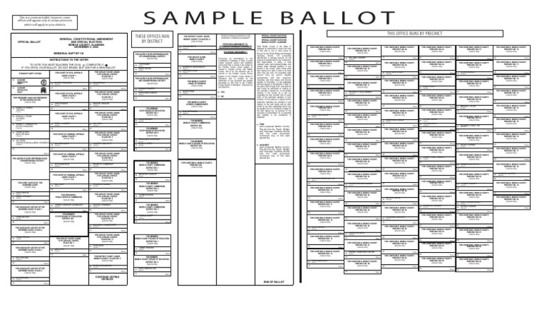 Mobile Sample Ballot | PDF | Politics Of The United States | American ...