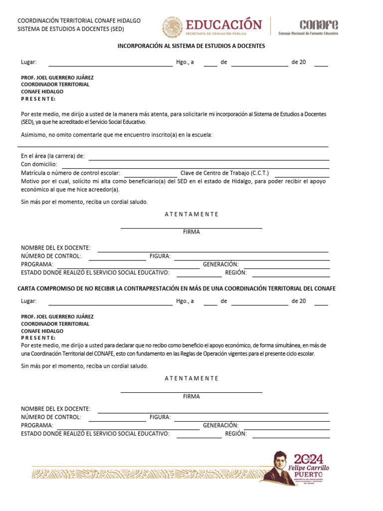 Formato de Solicitud de Incorporación Al SED 2024 | PDF | Finanzas y dinero