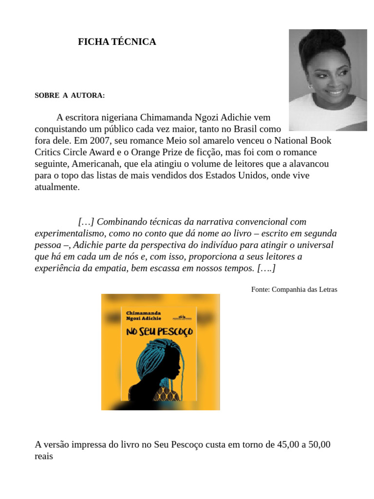 ficha de leitura no seu pescoço | PDF