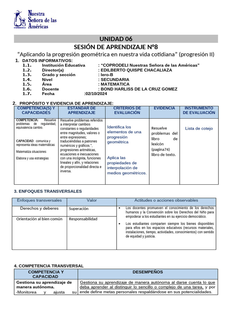 Unidad 06 Sesion 8 | PDF | Aprendizaje | Evaluación