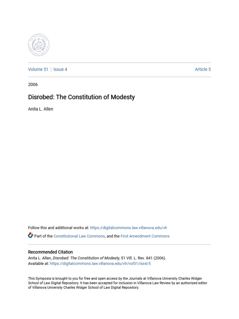 Disrobed - The Constitution of Modesty | PDF | Humility | Nudity