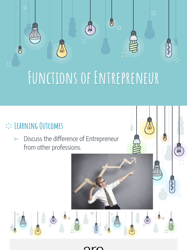 Explain Functions Of Entrepreneur
