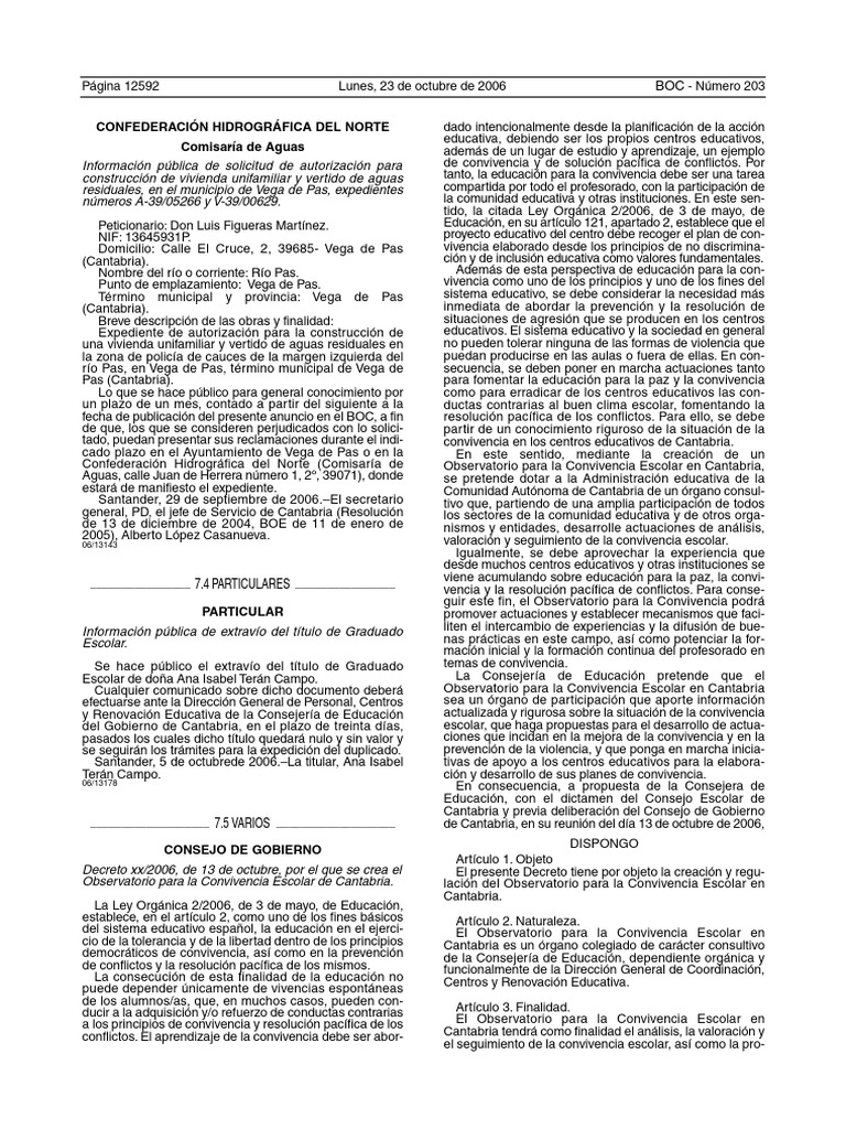 Decreto para La Creación Del Observatorio de La Convivencia en ...