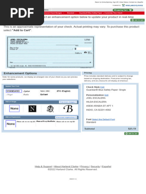 Bank of America Check Order