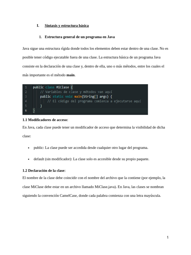 Estructura Básica de Programas en Java | PDF | Java (lenguaje de ...