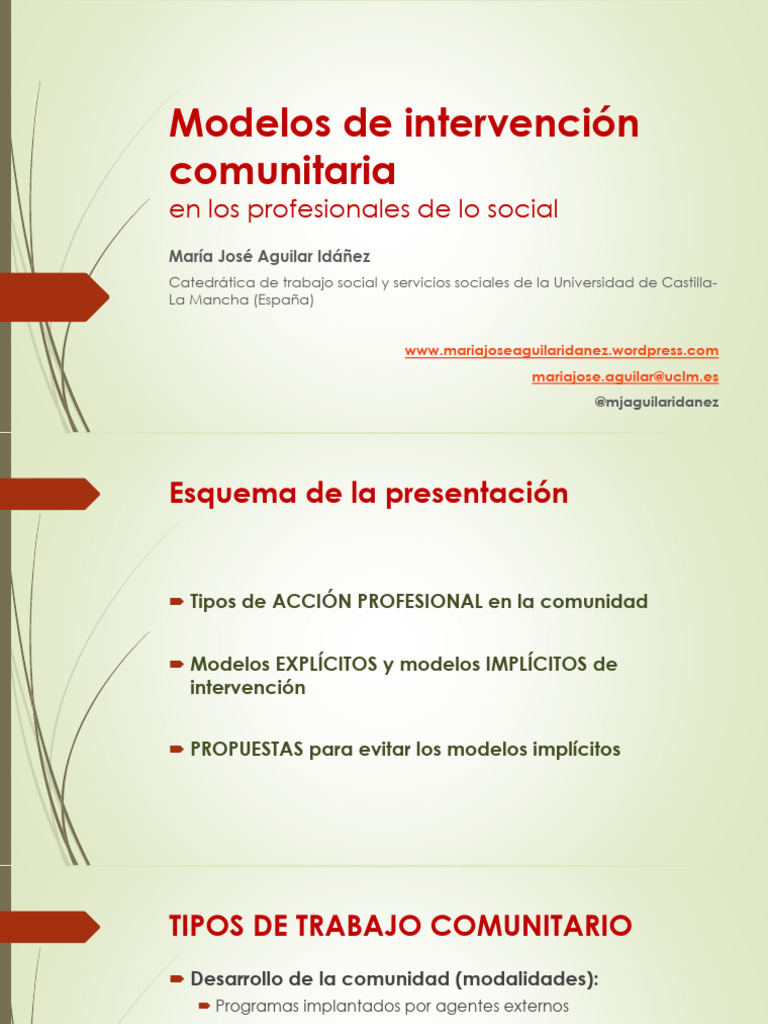Modelos de Intervención Comunitaria Social | PDF | Trabajo Social ...