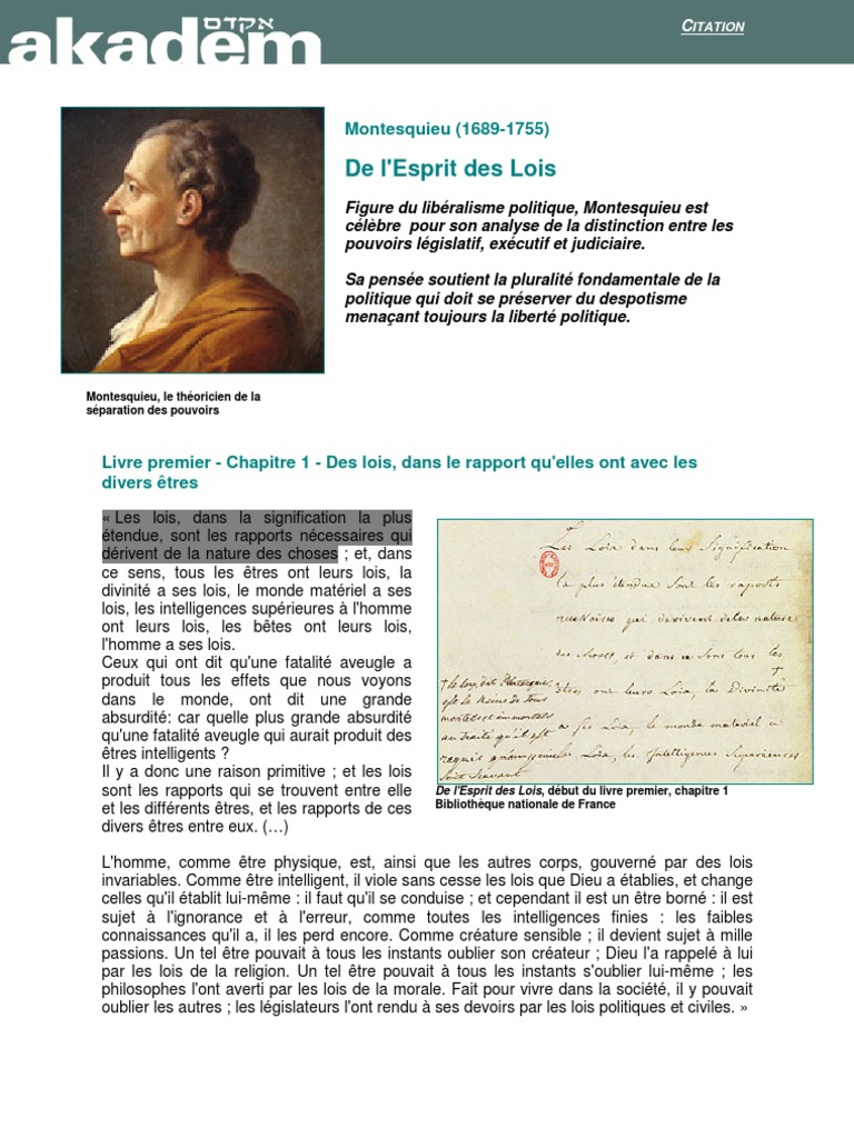 De L Esprit Des Lois Montesquieu 16 1755 Liberte Montesquieu