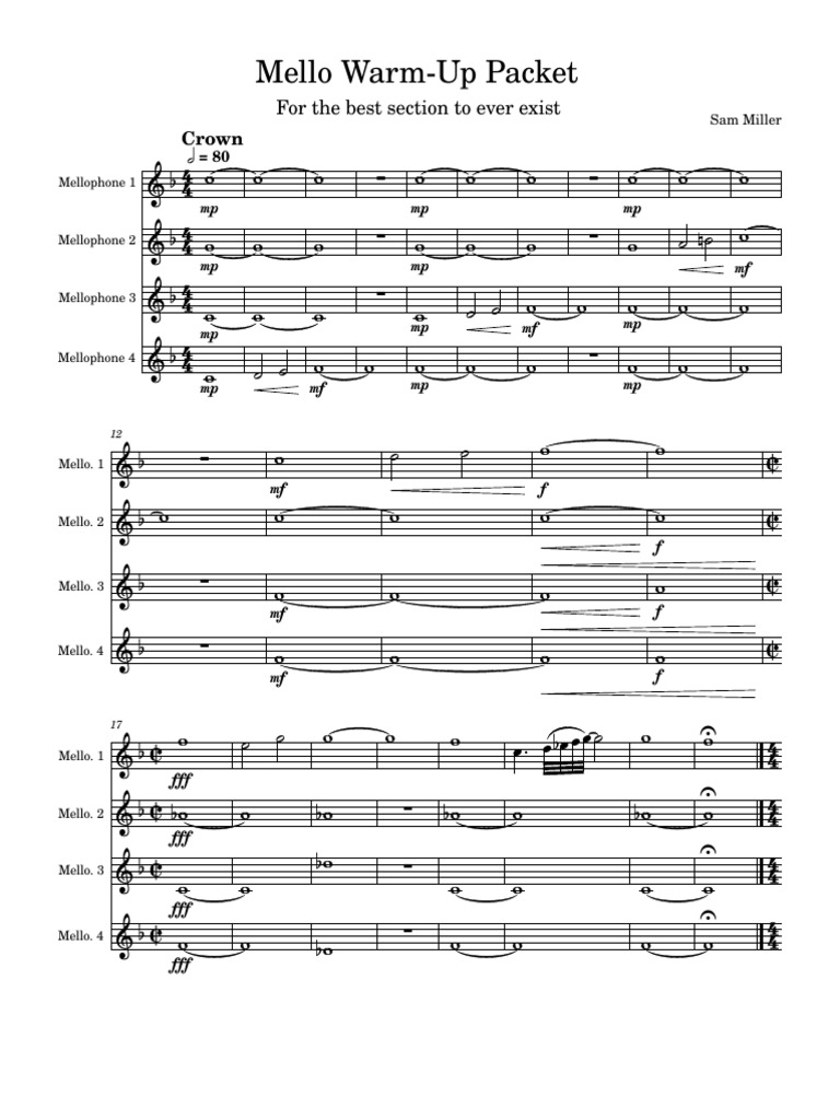 Mello Warm-Up Packet | PDF