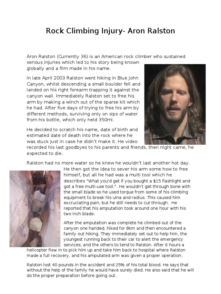 Aron Ralston's Arm Amputation Story | PDF | Sports & Recreation ...