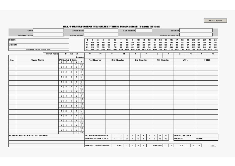 Score Sheet | PDF