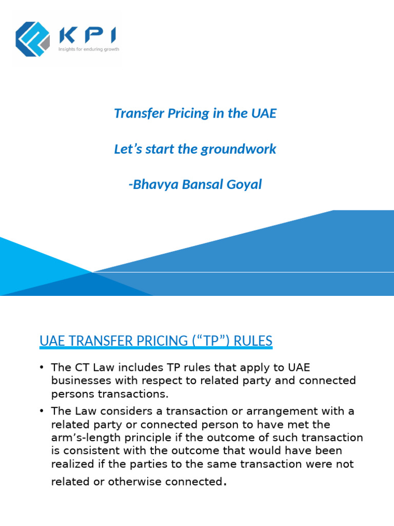 UAE Transfer Pricing Regulations Overview | PDF | Business Law ...