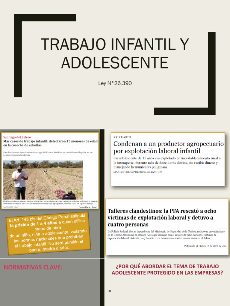 Protección del Trabajo Adolescente | PDF | Derecho laboral | Trabajo