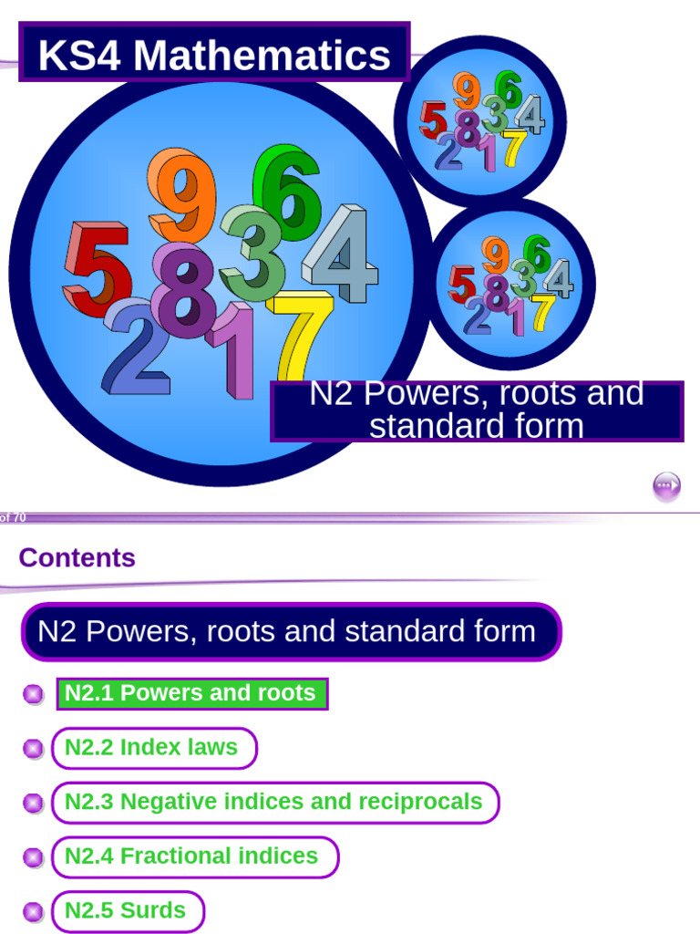 Powers, Roots, and Standard Form Guide | PDF | Numbers | Square Root