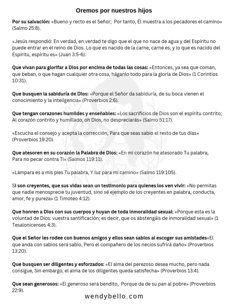 Guía de Oración Por Nuestros Hijos | PDF | Religión y espiritualidad