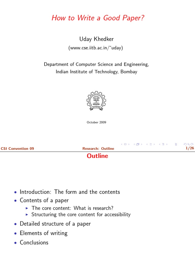 Writing A Good Paper | PDF | Career & Growth | Business