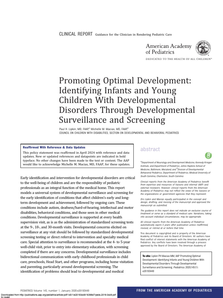 Peds 2019-3449 | PDF | Autism Spectrum | Attention Deficit ...