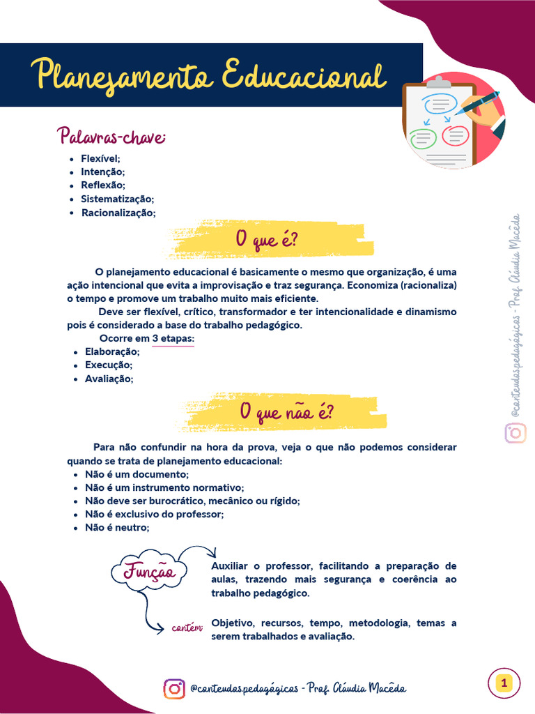 Planejamento Educacional: Fundamentos e Etapas | PDF | Pedagogia ...