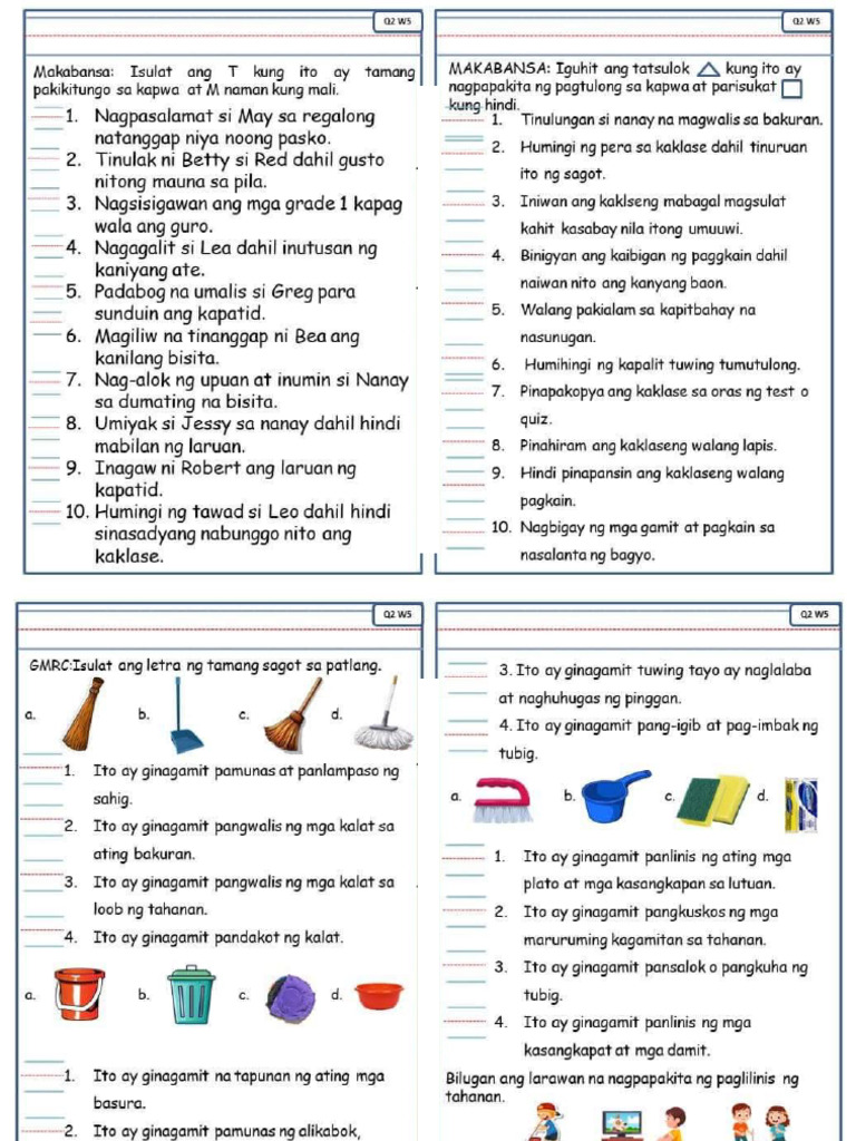 Week 5 Answersheet Quarter 2 | PDF
