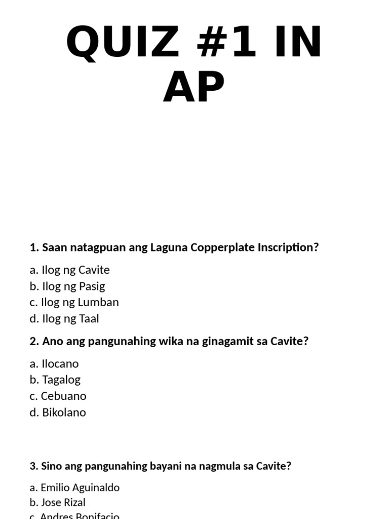 Quiz #1 in Ap | PDF