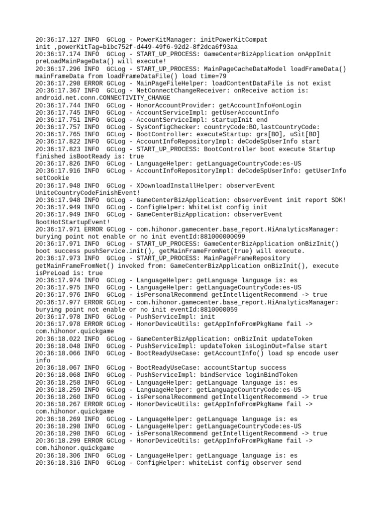 GameCenter Application Startup Log | PDF | Computer Data | Web Standards