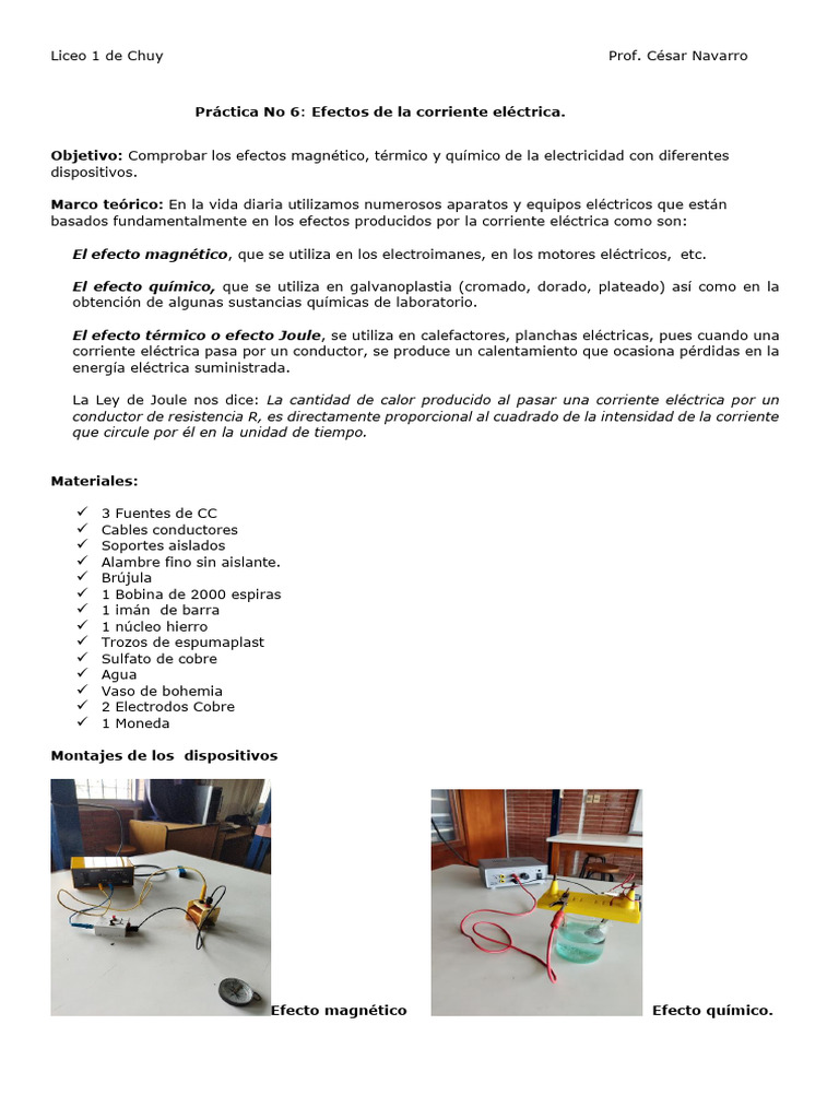 Efectos de la Corriente Eléctrica | PDF
