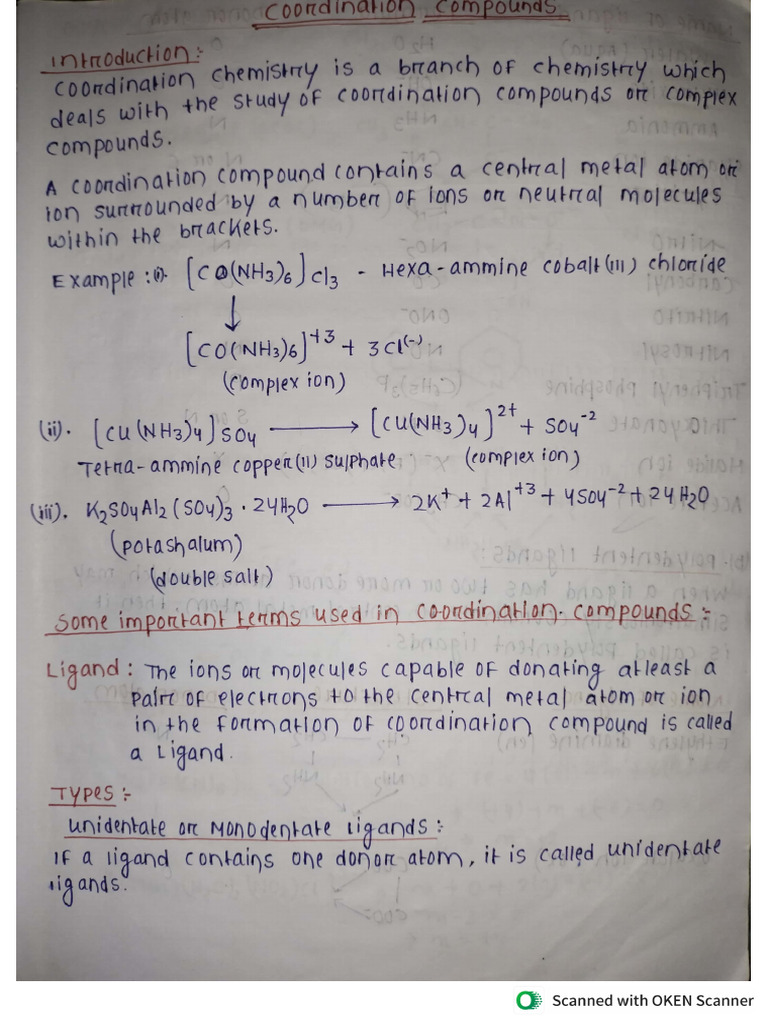 Coordination Chemistry Pdf