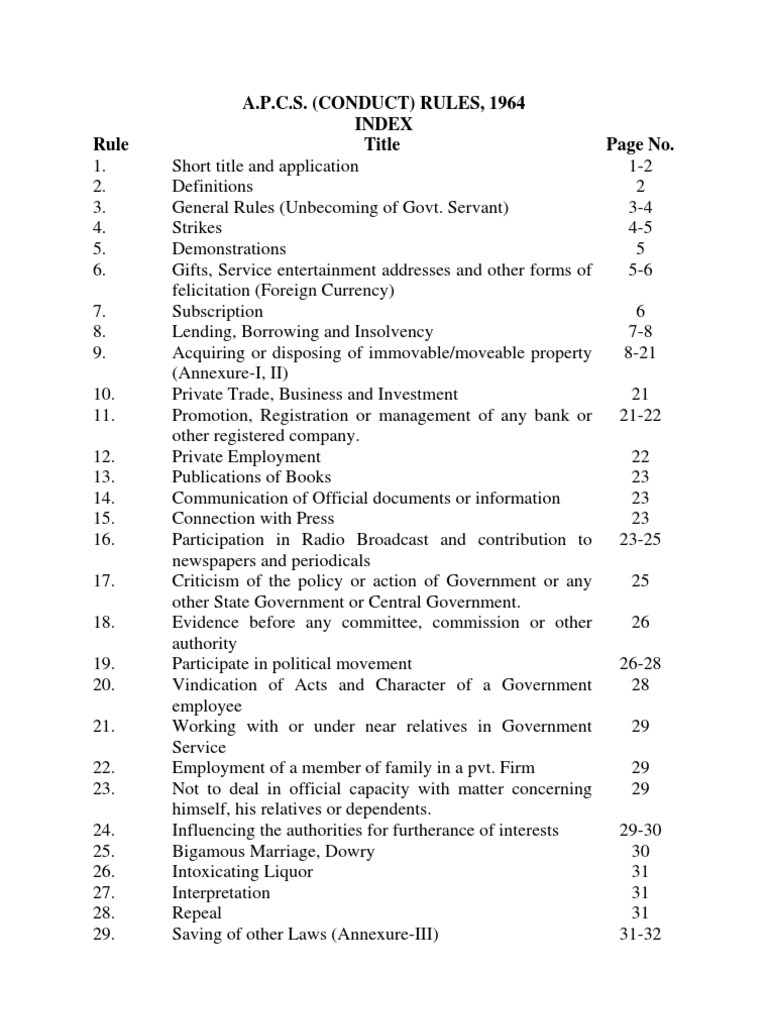Civil Service Rules 1965 | PDF