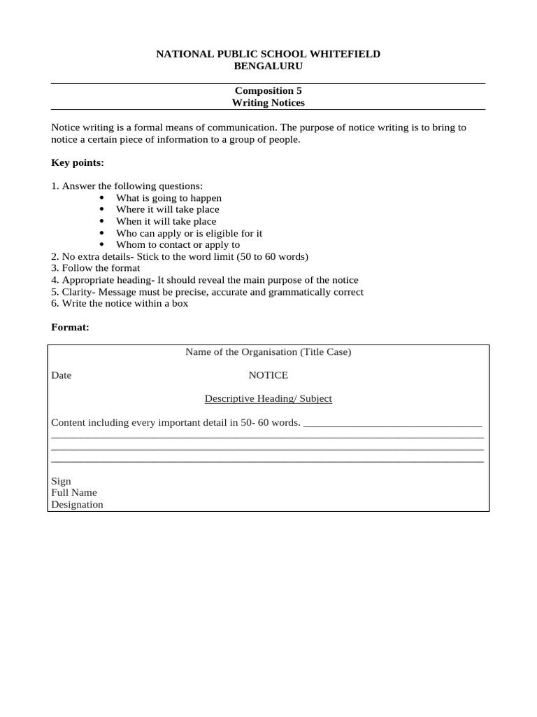 C5 Writing Notices | PDF