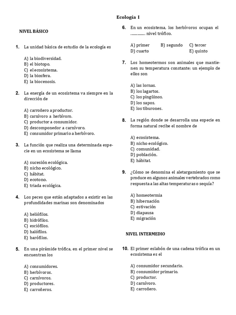Ecologia Tarea | PDF | Ecología | Ecosistema