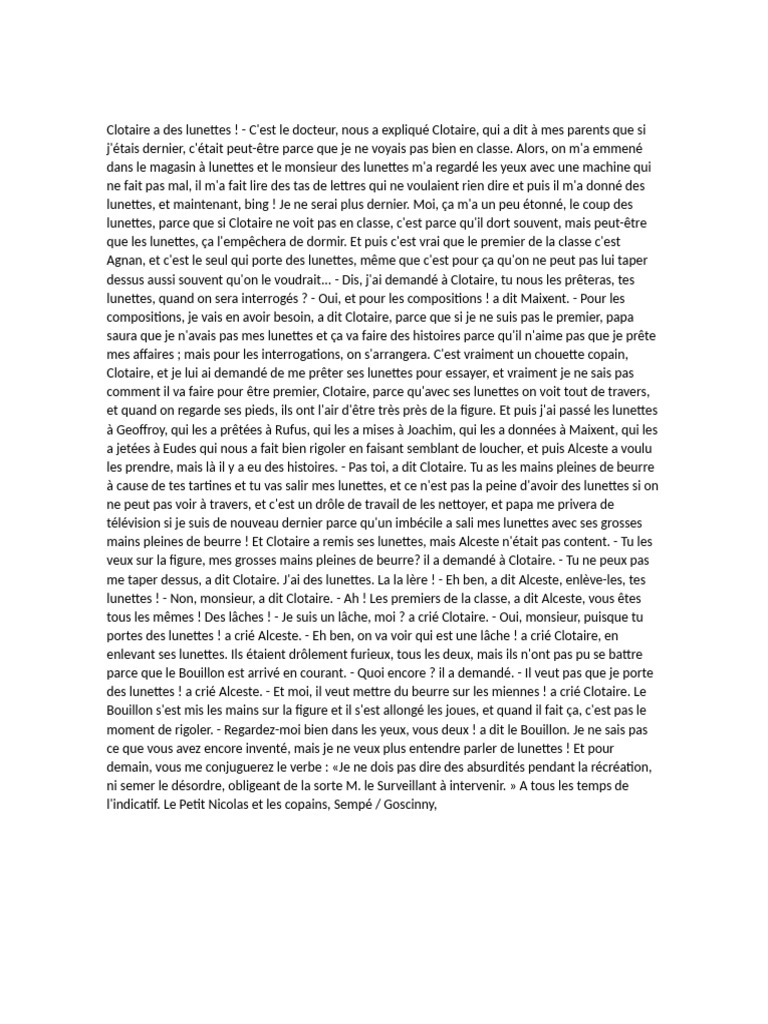 Clotaire et ses nouvelles lunettes | PDF