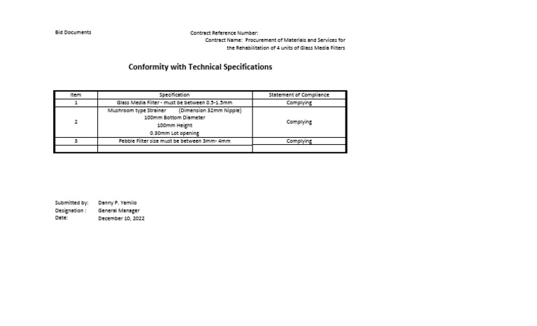 (J.1a) Technical Specifications | PDF | Technology & Engineering