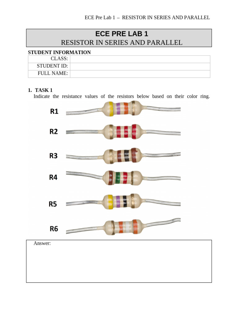 ECE Resistor Lab Guide | PDF | Technology & Engineering