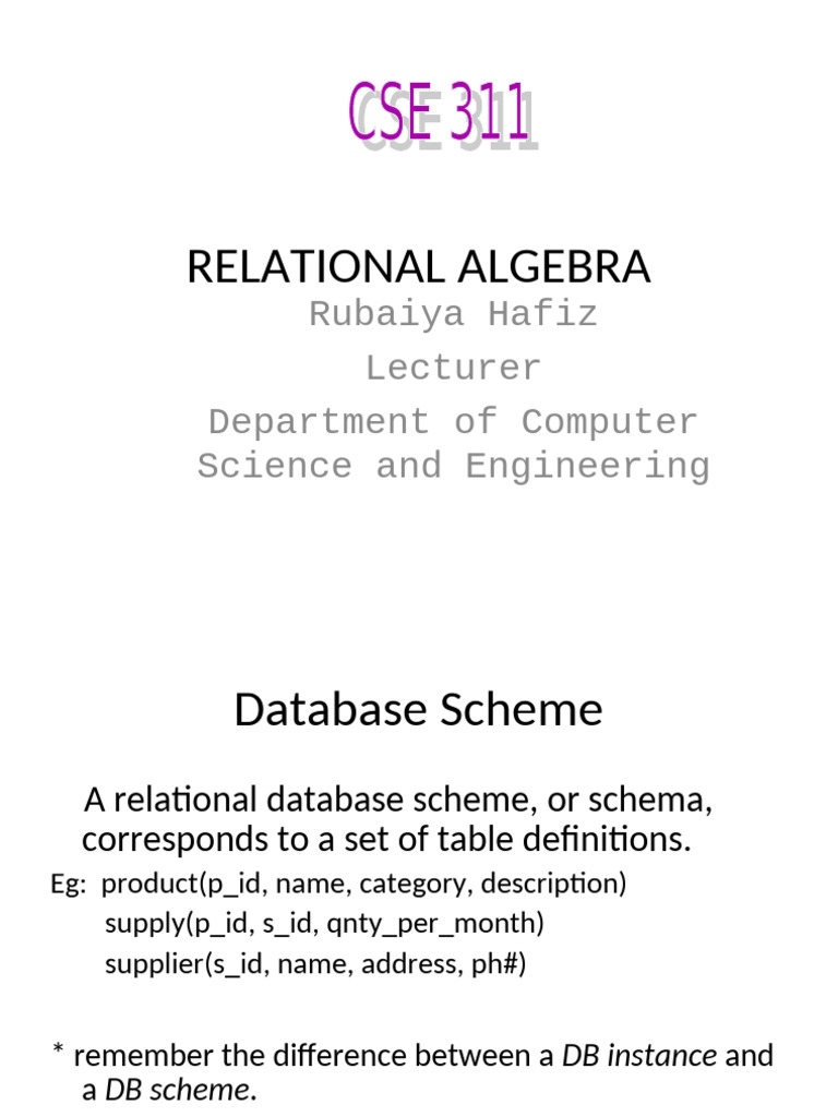 Understanding Relational Algebra Basics | PDF | Relational Model ...