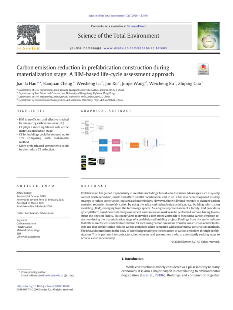 Carbon Emission Reduction in Prefabrication Construction During ...