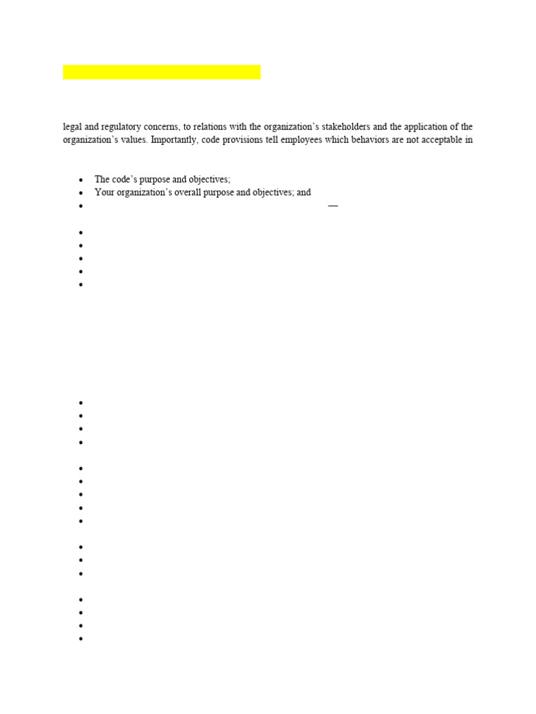 Key Code Provisions for Organizations | PDF | Employment | Regulatory ...